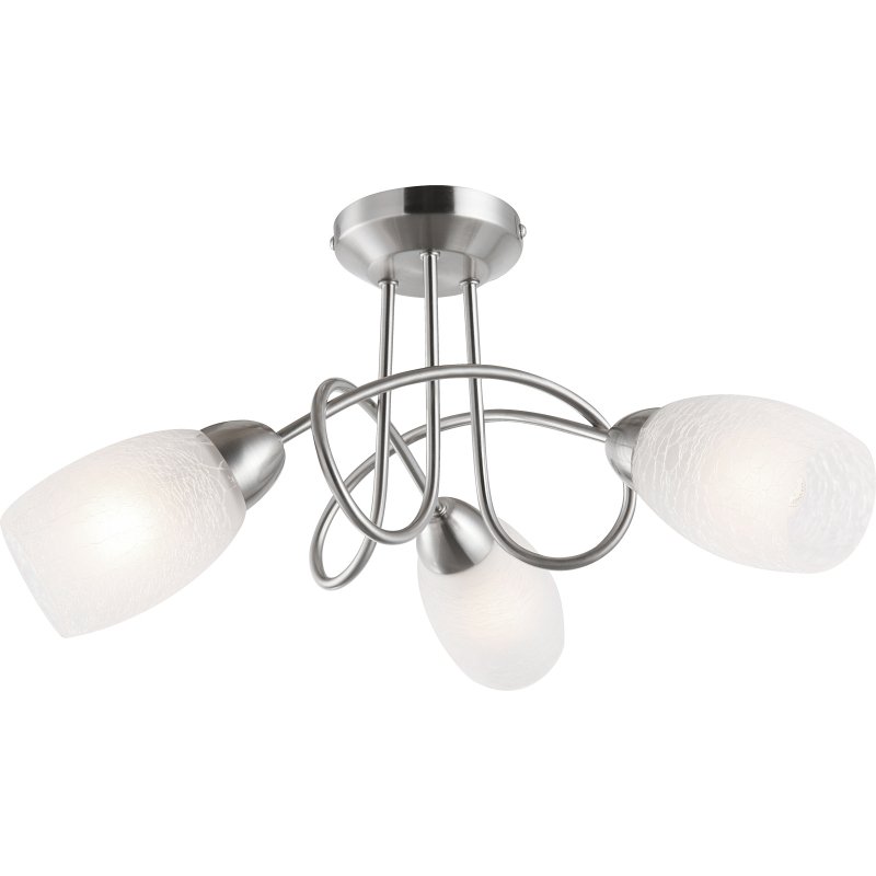mitis-63170-3-g9745-2 Plafoniera nichel mat, sticla optic crapat, D: 400, H: 250, excl 3xE14 40W 230V - imagine 1