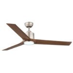 Ventilator de tavan metal gri închis, metal gri deschis, plastic opal, plastic aspect lemn închis, reglabil, mai multe niveluri prin întrerupător de perete, telecomandă, 25m², ø:1480mm H:480mm, LED 20W 230V, sursă 1800lm, ieșire 1600lm, CCT2700-6500K - imagine 4
