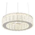 Lampă de suspendare din metal cromat, cristale K5 transparente, reglabil, culorile pot fi fixate, funcție de memorie, lumină de noapte, telecomandă, ø: 300mm, I: 1200mm, LED 30W 230V,ieșire 383-1920lm, CCT 2700-6000K - imagine 4