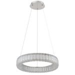 Lampă de suspendare din metal cromat, cristale K5 transparente, reglabil, culorile pot fi fixate, funcție de memorie, lumină de noapte, telecomandă,  ø: 500mm, I: 1200mm, LED 50W 230V, ieșire 521-2995lm, CCT 2700-6000K - imagine 3