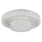 Plafonieră din metal cromat, cristale K5 transparente, inel cromat, reglabil, culori fixabile, funcție de memorie, lumină de noapte, telecomandă, ø: 500mm, I: 173mm, LED 50W 230V, ieșire 633-3965lm, CCT 2700-6000K - imagine 3