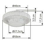 Plafonieră din metal cromat, cristale K5 transparente, inel cromat, reglabil, culori fixabile, funcție de memorie, lumină de noapte, telecomandă, ø: 500mm, I: 173mm, LED 50W 230V, ieșire 633-3965lm, CCT 2700-6000K - imagine 5