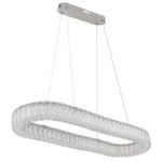 Lampă de suspensie din metal cromat, cristale K5, reglabil, mai multe niveluri prin intermediul întrerupătorului de perete, memorie, lumină de noapte, telecomandă, L x l x I: 890x310x1200mm, LED 58W 230V, 497-3566lm ieșire, CCT 2700-6000K - imagine 3