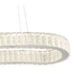 Lampă de suspensie din metal cromat, cristale K5, reglabil, mai multe niveluri prin intermediul întrerupătorului de perete, memorie, lumină de noapte, telecomandă, L x l x I: 890x310x1200mm, LED 58W 230V, 497-3566lm ieșire, CCT 2700-6000K - imagine 5