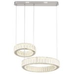Lampă de suspendare din metal cromat, cristale K5, reglabil, mai multe niveluri prin intermediul comutatorului de perete, memorie, lumină de noapte,telecomandă,l x I: 500x1200mm,inel ø:50/30cm,LED 80W 230V, ieșire 563-4405lm , CCT 2700-6000K - imagine 4