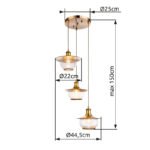 Pendul Nevis, Bronz, E27 3x60W, H1500mm, Globo - imagine 4