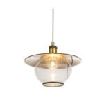 Suspensie bronz, sticlă bule de aer, D: 300, H: 1200, excl 1xE27 60W 230V - imagine 4