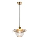 Suspensie bronz, sticlă bule de aer, D: 300, H: 1200, excl 1xE27 60W 230V - imagine 3