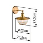 Aplică Nevis, Bronz, E27 1x60W, H280mm, Globo - imagine 3