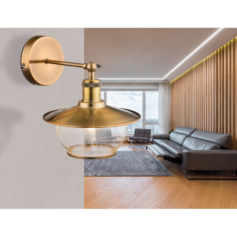 nevis-69030w-g20929-3 Aplică Nevis, Bronz, E27 1x60W, H280mm, Globo - imagine 1