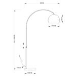 Lampadar metal cupru, plastic, 1.8m cablu, baza de cupru, reglabil pe înălțime, comutator, LxWxH: 920x300x1960, excl 1xE27 40W 230V. - imagine 3