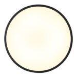 Plafonieră din plastic negru mat, plastic opal, luminează și în sus "back light", ø: 300mm, H: 35mm, incl. LED 20W 230V, sursă 1700lm, ieșire 1000lm, 4000K - imagine 4