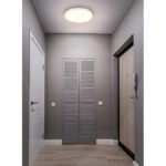 Plafonieră plastic alb mat, plastic opal, de asemenea, strălucește în sus "lumina de fundal", ø: 300mm, H: 35mm, incl. LED 20W 230V, sursă 2400lm, ieșire 1000lm, 4000K - imagine 2