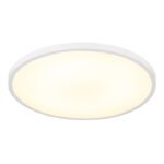 Plafonieră plastic alb mat, plastic opal, de asemenea, strălucește în sus "lumina de fundal", ø: 300mm, H: 35mm, incl. LED 20W 230V, sursă 2400lm, ieșire 1000lm, 4000K