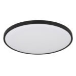 Plafonieră din plastic negru mat, plastic opal, strălucește și în sus "lumină de fundal", ø: 400mm, H: 40mm, incl. LED 32W 230V, sursă 3250lm, ieșire 1300lm, 4000K - imagine 3