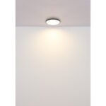 Plafonieră din plastic negru mat, plastic opal, strălucește și în sus "lumină de fundal", ø: 400mm, H: 40mm, incl. LED 32W 230V, sursă 3250lm, ieșire 1300lm, 4000K - imagine 5