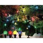 Sir de becuri "party" ,plastic negru, sticlă, pentru exterior, IP44, L: 4700, inclusiv 2xE27 25W 230V, verde, 3xE27 25W 230V, roșu, 3xE27 25W 230V, galben, 2xE27 25W 230V, violet. - imagine 2