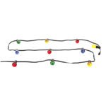 Sir de becuri "party" ,plastic negru, sticlă, pentru exterior, IP44, L: 4700, inclusiv 2xE27 25W 230V, verde, 3xE27 25W 230V, roșu, 3xE27 25W 230V, galben, 2xE27 25W 230V, violet.