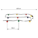 Sir de becuri "party" ,plastic negru, sticlă, pentru exterior, IP44, L: 4700, inclusiv 2xE27 25W 230V, verde, 3xE27 25W 230V, roșu, 3xE27 25W 230V, galben, 2xE27 25W 230V, violet. - imagine 4