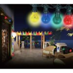 Lanț luminos LED, plastic negru, color, lungime cablu 3000 mm, distanță între LED-uri 500 mm, IP44, Lungime: 4500 mm, inclusiv 10xLED 4.2W 230V. - imagine 2
