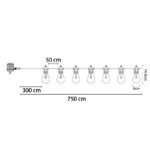 Lanț luminos LED, plastic negru, color, lungime cablu 3000 mm, distanță între LED-uri 500 mm, IP44, Lungime: 4500 mm, inclusiv 10xLED 4.2W 230V. - imagine 5