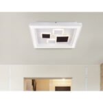 Plafoniera metal alb, acril, funcție memorie, dimabil, telecomandă, culori fixabile , LxWxH: 480x480x70, incl.1xLED 50W 230V, sursă 100-3300lm, 3.000-6.000 CCT - imagine 2