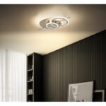 Plafonieră metal șampanie mat, oțel inoxidabil cromat, metal argintiu mat, acril opal, LxLxA: 550x320x85mm, incl. LED 40W 230V, sursă 5100lm, putere 3000lm, 3000K - imagine 2
