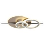 Plafonieră metal șampanie mat, oțel inoxidabil cromat, metal argintiu mat, acril opal, LxLxA: 550x320x85mm, incl. LED 40W 230V, sursă 5100lm, putere 3000lm, 3000K - imagine 4
