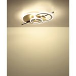 Plafonieră metal șampanie mat, oțel inoxidabil cromat, metal argintiu mat, acril opal, LxLxA: 550x320x85mm, incl. LED 40W 230V, sursă 5100lm, putere 3000lm, 3000K - imagine 5