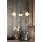 Candelabru Odin, Alamă antic, E27 3x60W, Ø600mm, Globo
