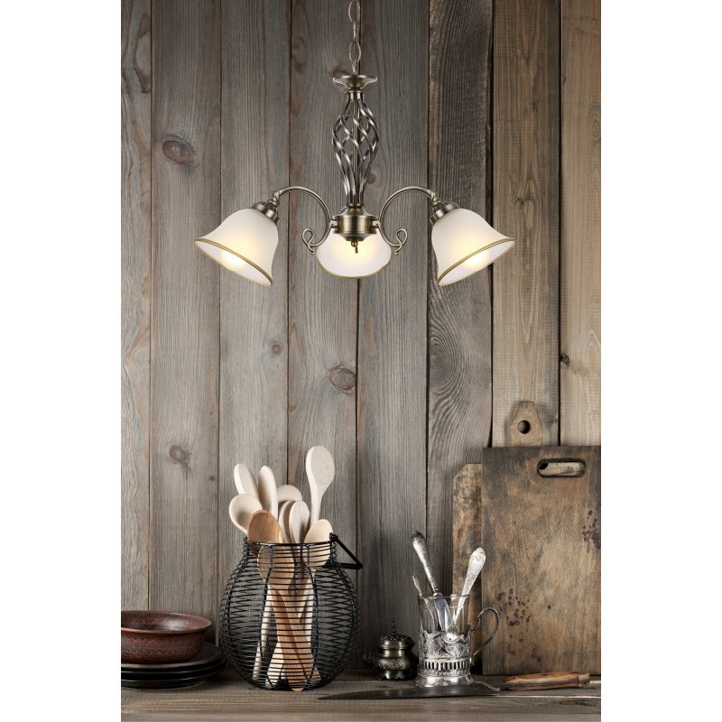 odin-60208-3-g17264-3 Candelabru Odin, Alamă antic, E27 3x60W, Ø600mm, Globo - imagine 1