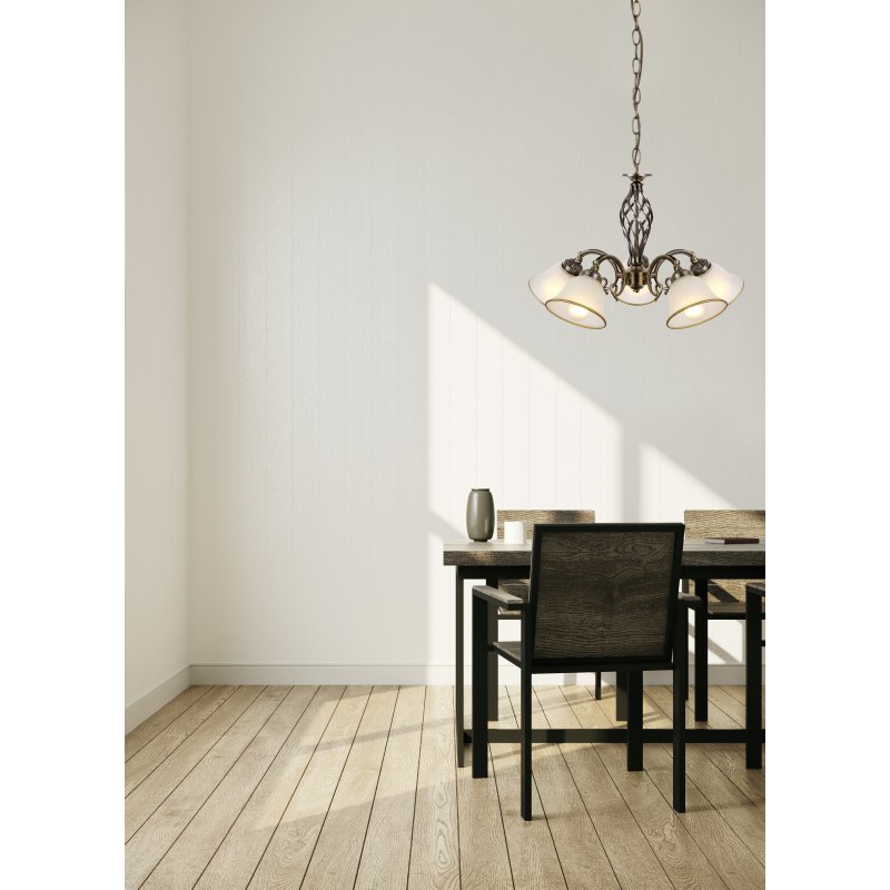 odin-60208-5-g17265-3 Candelabru Odin, Alamă antic, E27 5x60W, Ø600mm, Globo - imagine 1