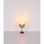 Lampă de masă din metal negru mat, sticlă satinată, gradient transparent, cablu textil negru, întrerupător pe cablu, ø: 180mm, H: 400mm, lungime cablu 1500mm, fără 1x E27 60W 230V - imagine 5