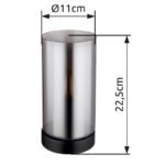 Lampă de masă metal negru mat, sticlă fumurie, întrerupător pe cablu, ø: 110mm, I: 225mm, lungime cablu 1500mm, excl. 1x E14 25W 230V - imagine 5