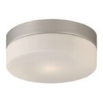 Plafoniera, nichel mat, sticla mata, D: 180, H: 65, excl 1xE27 ILLU 60W 230V