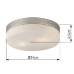 Plafoniera, nichel mat, sticla mata, D: 240, H: 65, excl 2xE27 ILLU 40W 230V - imagine 2