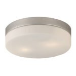Plafoniera, nichel mat, sticla mata, D: 240, H: 65, excl 2xE27 ILLU 40W 230V