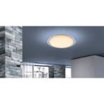 Plafoniera, metal alb, crom satinat, plastic,décor: acril transparent , 3000K-6500K comutabil, dimabil, culori fixabile, telecomanda, D: 460, H: 85, inclusiv 1xLED 30W 230V, 2200lm., 2700-6500K - imagine 2