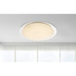 Plafoniera, metal alb, crom satinat, plastic,décor: acril transparent , 3000K-6500K comutabil, dimabil, culori fixabile, telecomanda, D: 460, H: 85, inclusiv 1xLED 30W 230V, 2200lm., 2700-6500K - imagine 3
