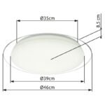 Plafoniera, metal alb, crom satinat, plastic,décor: acril transparent , 3000K-6500K comutabil, dimabil, culori fixabile, telecomanda, D: 460, H: 85, inclusiv 1xLED 30W 230V, 2200lm., 2700-6500K - imagine 6