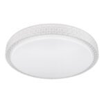 Plafoniera metal alb, acril alb , cristale din plastic transparent, CCT prin întrerupător de perete, décor stralucitor, D: 400, H: 85, incl. 1xLED 22W 230V, sursă 2400lm, ieșire 1600lm, CCT 3.000-4500-6.500 - imagine 4