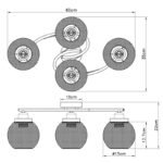 Plafoniera metal negru mat, lemn maro, metal negru mat, LxLxH: 600x350x230,excl 4xE27 60W 230V - imagine 5