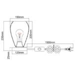 Veioza lemn maro, metal negru mat, comutator, D: 200, H: 200, excl 1xE27 60W 230V - imagine 5