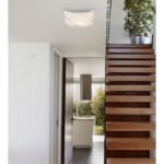 Plafoniera, crom, alb, sticla mata, linii decorative, LxWxH: 250x250x60, excl 1xE27 ILLU 60W 230V - imagine 2