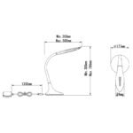 Lampa de birou crom ,alb, aluminiu, plastic,brat flexibil, cu atingere ON / OFF, 3300K-4500K-6500K, dimmabil LxWxH: 500x177x700, inclusiv 1xLED 9W 230V, 520lm. - imagine 6