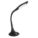 Lampa de birou plastic negru, metal negru, brat flexibil, , Touch ON/OFF, dimabila, Touchdimmer, LxBxH:500x177x700, inkl. 1xLED 9W 230V, 880lm Source, 620lm Output, CCT 3.00-4500-6.500K