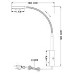 Aplica de perete, aluminiu crom, sticlă satinată, cablu 1,5 m transp, comutator, LxWxH: 300x90x510, incl. 1xLED 6W 11V, 450lm, 3000K - imagine 3