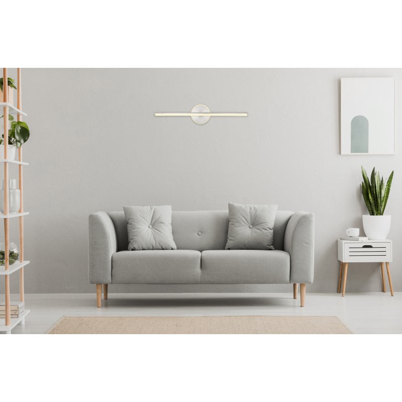 pepe-41924n-g28003-5 Aplică metal nichel mat, alb acrilic, IP44, l x I: 608x130mm, A: 74mm, incl. LED 10W 230V, sursă 980lm, 720lm ieșire, 4000K - imagine 1