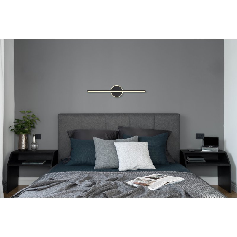 pepe-41924s-g28004-6 Aplică metal negru mat, acrilic alb, IP44, l x I: 608x130mm, A: 74mm, incl. LED 10W 230V, sursă 980lm, ieșire 630lm, 4000K - imagine 1