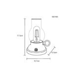 lampă de masă plastic antracit mat, sticlă transparentă, plastic chihlimbar, Touch On/Off, Touchdimmer, excl. adaptor, USB-A 2.0 - USB-C, Accu inclus CR18650 1200mAh 3.7V, Lxlxh: 125x107x175mm, incl. LED 1W 230V, sursă 80lm, ieșire 65lm, 2700K - imagine 6